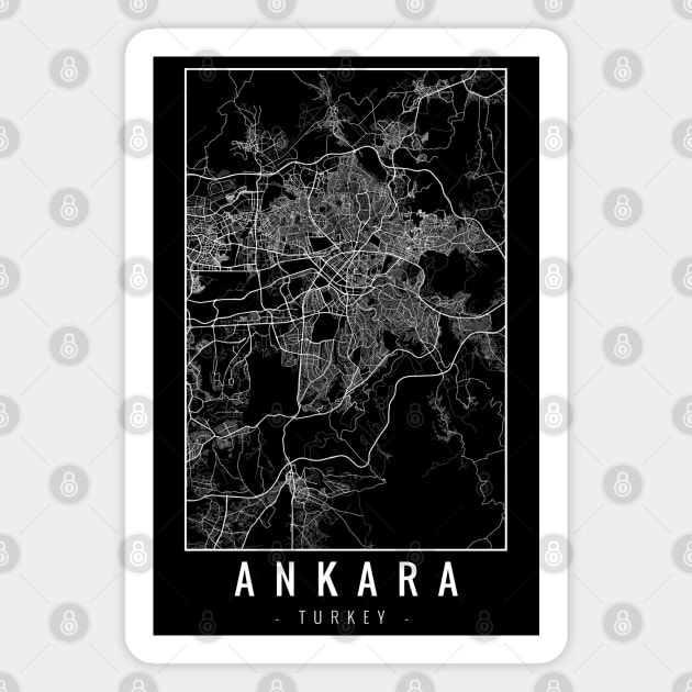 Ankara Turkey Minimalist Map Magnet by Mapagram